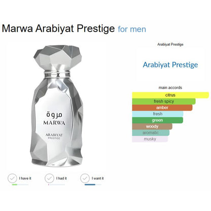 ARABIYAT PRESTIGE MARWAH  Eau De Parfum 100ml